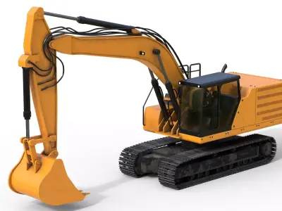 Excavators 336 Low-poly 3D model