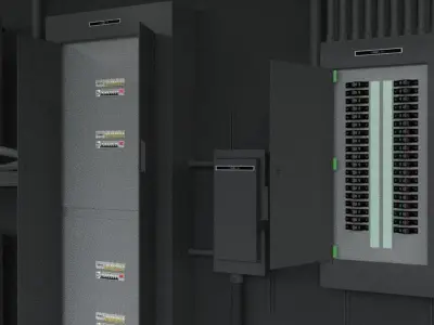 Small Electrical room equipment 3D model