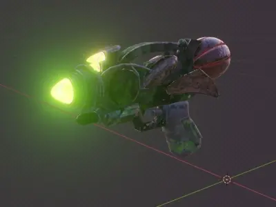  sci-fi alien weapon Low-poly 3D model