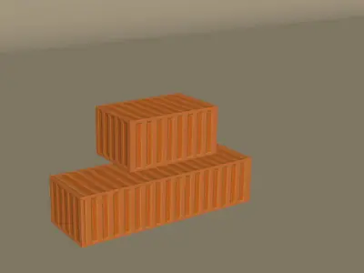 Truck Containers Low-poly 3D model