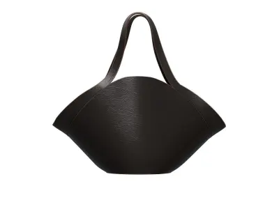 Black Leather Big Tote Bag 3D model