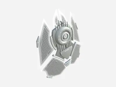 SciFi Shield A06 Full White - Sci Fi Weapon Design Low-poly 3D model