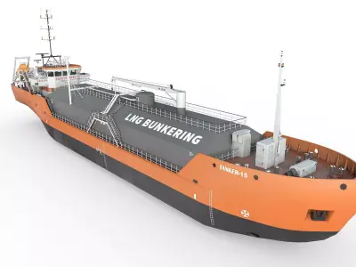 LIQUEFIED GAS CARRIER 1500  Low-poly 3D model