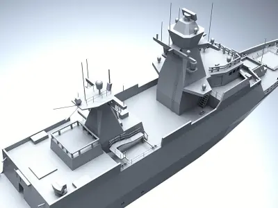 GERMAN  K-130 BRAUNSCHWEIG CLASS CORVETTE 3D PRINT READY  3D print model