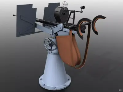 Oerlikon 20mm anti-aircraft gun - Commercial license Low-poly 3D model