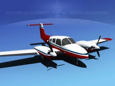 Piper PA-44-180T Turbo Seminole V03 3D model