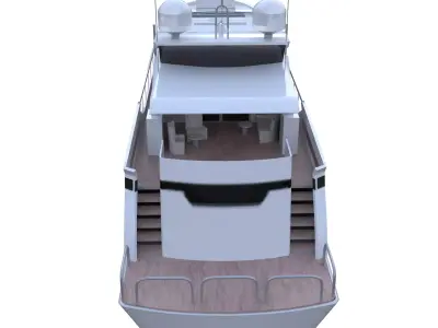 Luxury Yacht PBR Professional 3D Model All Quads Low-poly 3D model