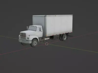 White Shipping Truck  Free 3D model