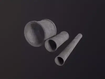 Concrete industrial pipes 3D Model Low-poly 3D model