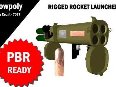 3D Rocket Launcher RIgged Low-poly 3D model