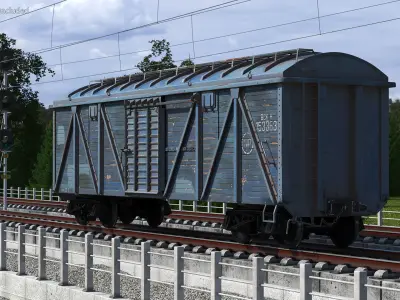 Cargo Wagon Blue 3D model
