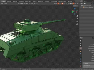 M4 FL-10 TANK BASE MESH Low-poly 3D model