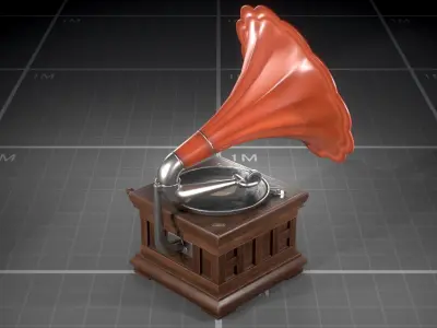 Soviet Gramophone Low-poly 3D model