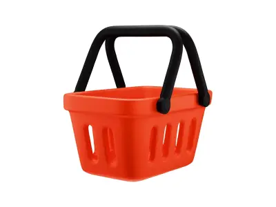 Shopping Basket 3D Icon Low-poly 3D model