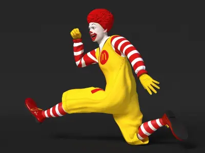 Mascot of McDonalds Jumping Pose 3D model