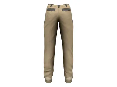 Men Multi Pockets Tactical Cargo Military Pants With Boots Low-poly 3D model