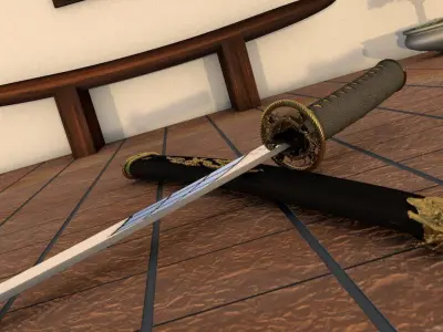Katana sword 3D model 5
