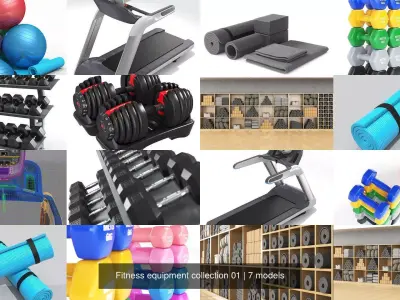 Fitness equipment collection 01 3D Model Pack