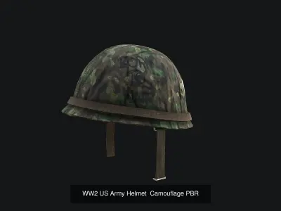 WW2 US and German Army Helmet PBR 3D Model Pack
