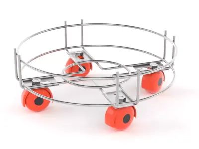 Stainless Steel Cylinder Trolly Free 3D model