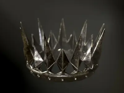 Old Medieval Dark Crown Low-poly 3D model