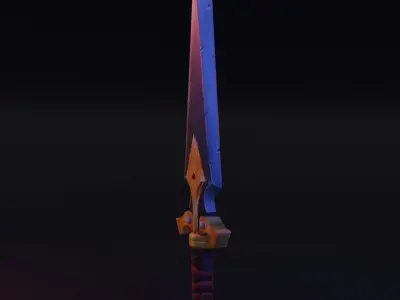 Dagger sword Low-poly 3D model 3