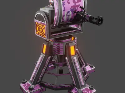 Missile Turret Low-poly 3D model purchase
