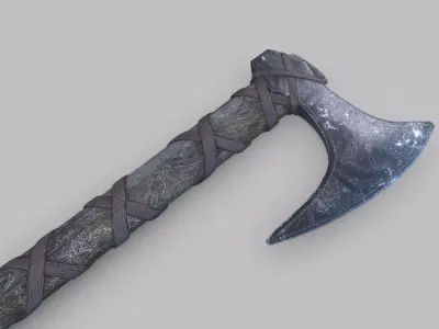 Viking Axe Low-poly 3D model 28