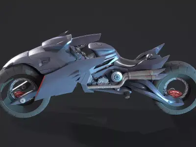  Batcycle Low-poly 3D model
