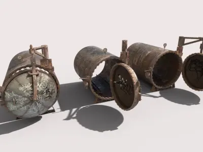 Old Industrial Treatment Machine 3D model