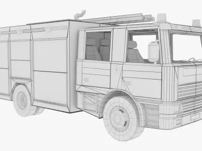 Fire Truck - Rescue Machine Low-poly 3D model