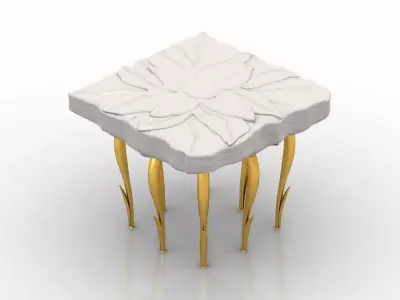 table with gold legs 3D model