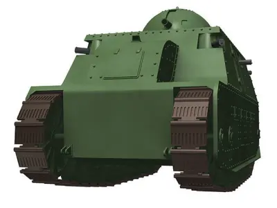 fiat2000 wwii tank 3D model