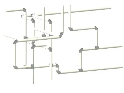 3D PIPES metal structure with and wires 3D model