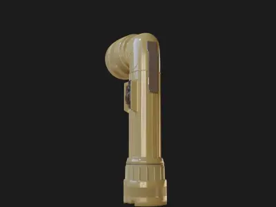 L shaped military flashlight Low-poly 3D model