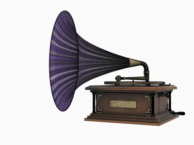 Gramophone Free low-poly 3D model purchase