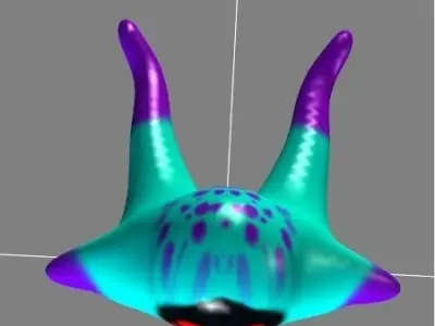 Evil jelly fish ghost fantasy  Low-poly 3D model
