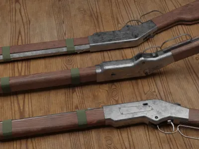 Old Gun- Winchester- 3D Gameasset Low-poly 3D model