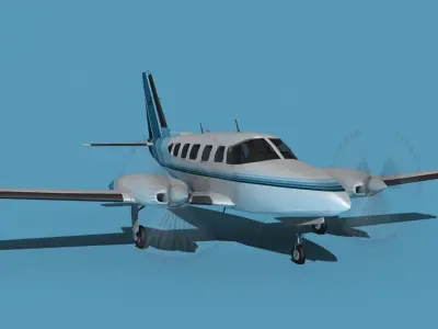 Piper PA-31-350 Navajo Chieftain V03 3D model