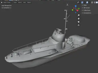 boat 3 Low-poly 3D model