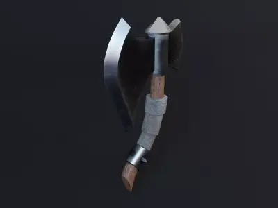 Ax Game Ready - Low Poly 3d Model Wiking Axe Low-poly 3D model