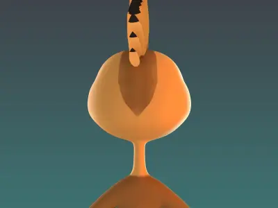 Stylized Hoopoe NoRig Low-poly 3D model