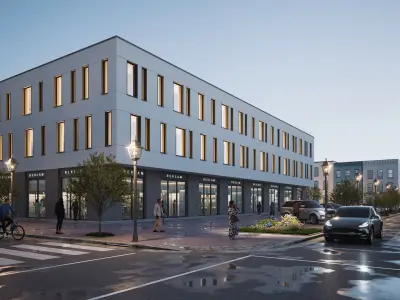 Commercial building Low-poly 3D model 4
