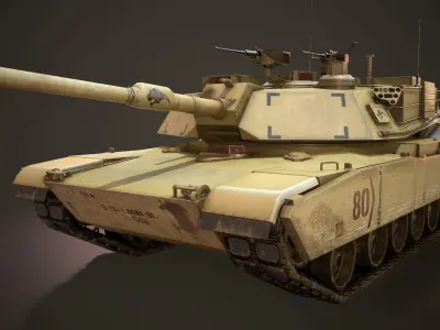 M1A2 Abrams Tank Low-poly 3D model get