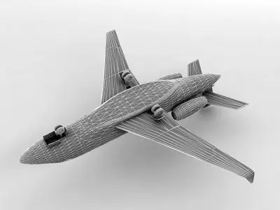 Dassault Falcon 2000 Aircraft  Low-poly 3D model