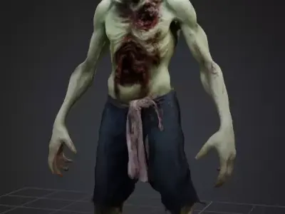 Zombie OBJ Low-poly 3D model