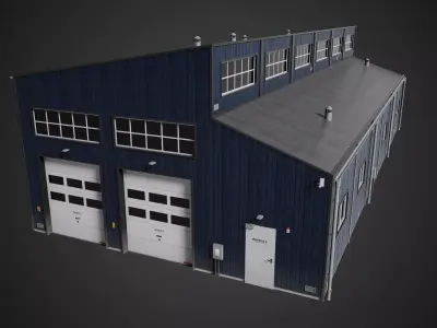  Industrial Building Low-poly 3D model purchase