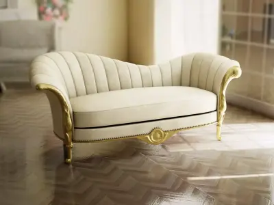 Furniture Sofa Chaise Lounge Low-poly 3D model