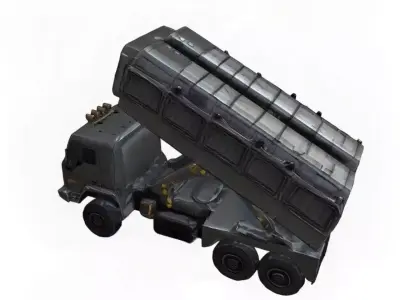 Heavy MLRS Rocket Launcher Truck Low-poly 3D model