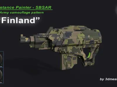 Finland - Army Camouflage Pattern - SBSAR Material 3D model
